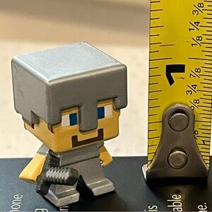 Minecraft Mini Figure Steve Iron Armor Stone Series Miniature Figurine w Sword